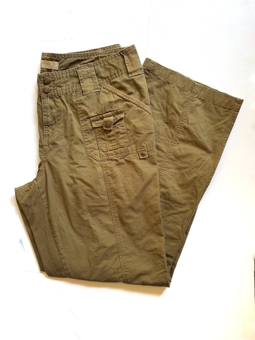 Y2K Natural Reflections Khaki Olive Low Rise Gorp Utility Cargo Pants